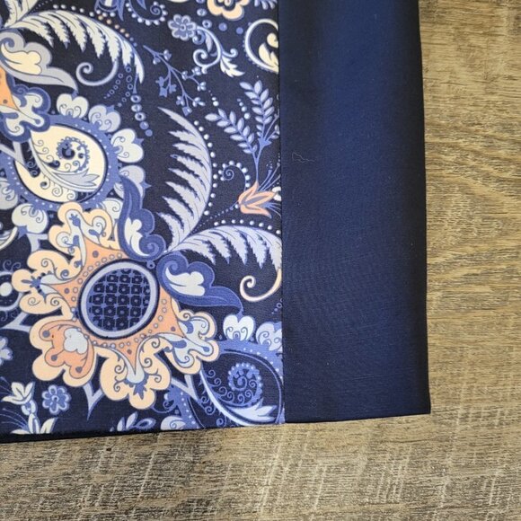 CLUB MONACO | Floral Pencil Skirt Navy Blue | Sz. 6 - Picture 3 of 8